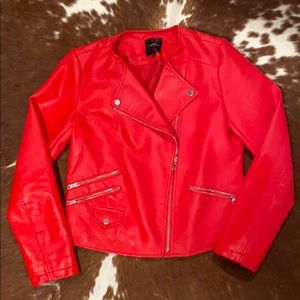Dynamite Red Pleather Jacket